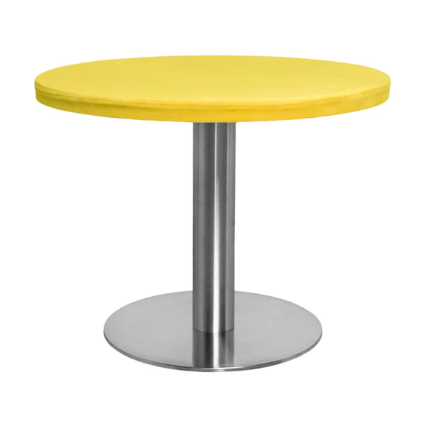 Стол Твист Круглый 43см, Серебро + Желтая субмарина