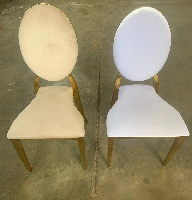 Стул Вашингтон Золото, велюр белый