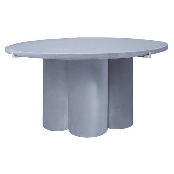 Журнальный столик Сквош серо-голубой велюр