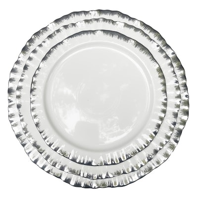 Сет порционных тарелок Подсолнух Серебро