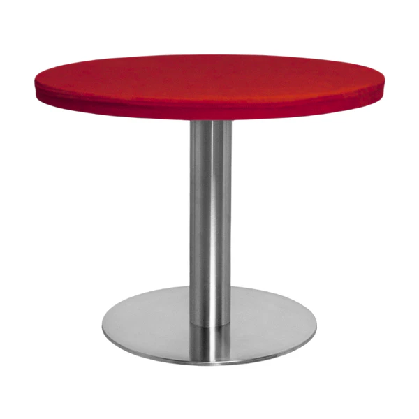 Стол Твист Круглый 43см, Серебро + Малиново-красный