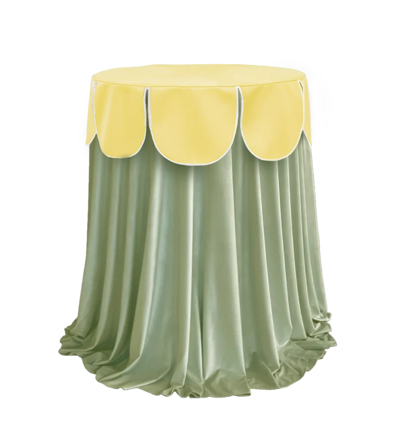 Комплект стол+скатерть+шапочка "Да, капит" Тавола, Желтая субмарина+скатерть весенняя зелень, велюр