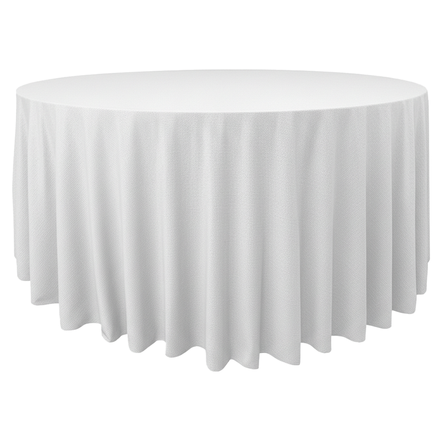 Скатерть канвас, круглая, белоснежная  - Фото миниатюра 1
