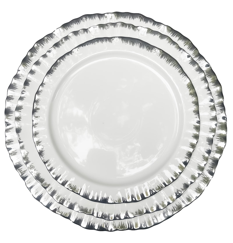 Сет порционных тарелок Подсолнух Серебро