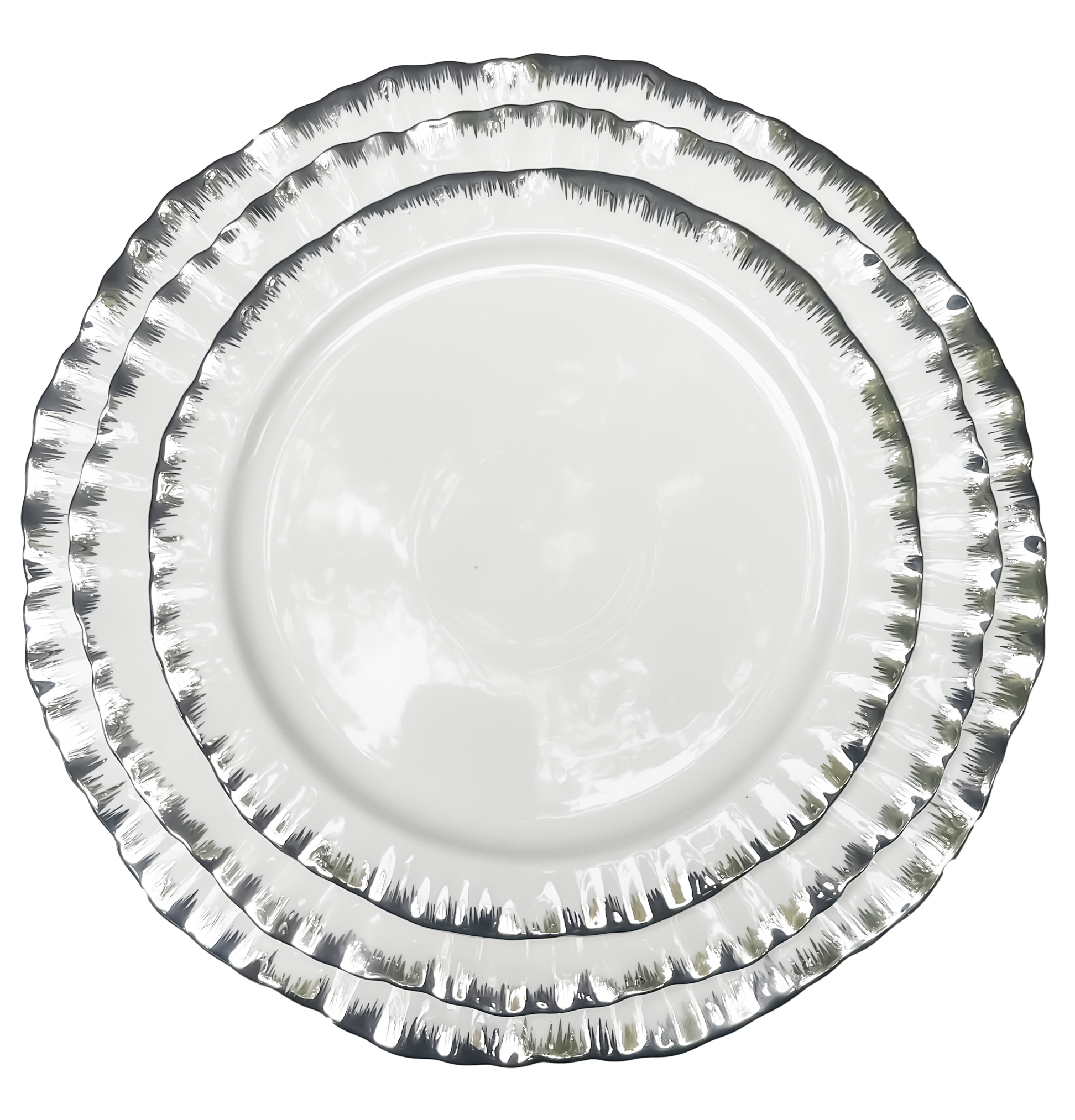 Сет порционных тарелок Подсолнух Серебро - Фото миниатюра 1