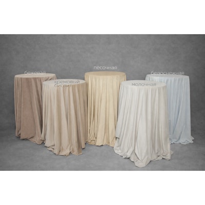 Скатерть велюр, круглая, белоснежная - изображение 2