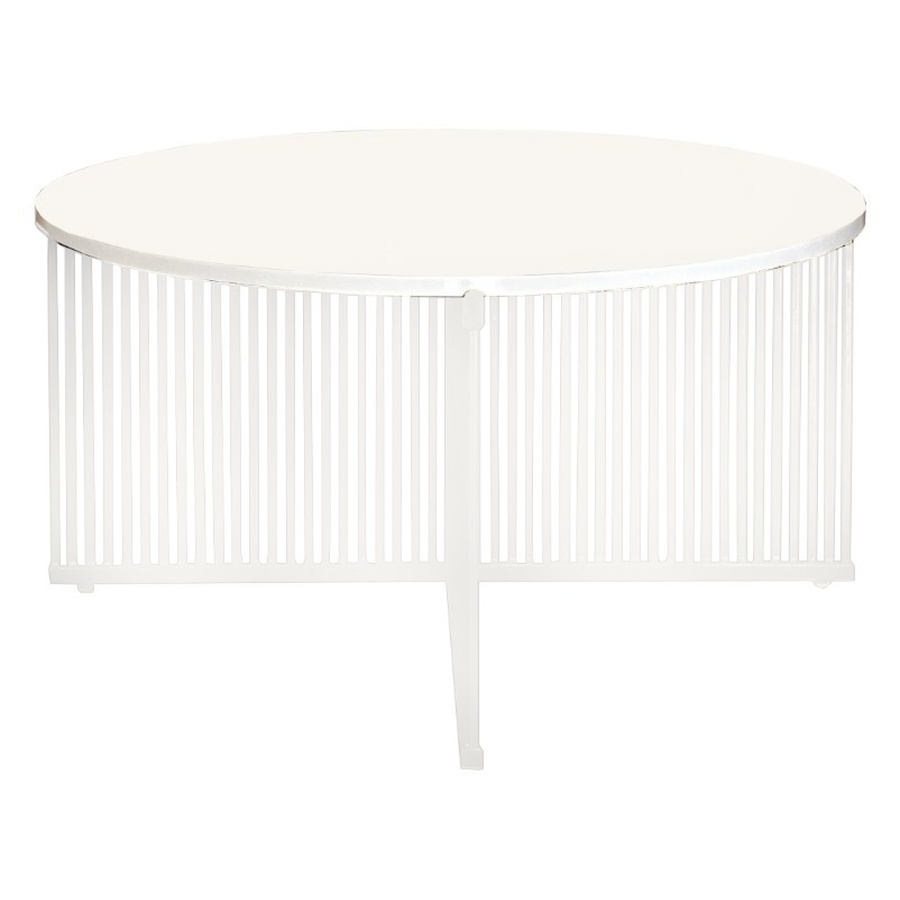 Журнальный столик Шреддер с круглой столешницей, белый цвет подстолья - Фото миниатюра 1