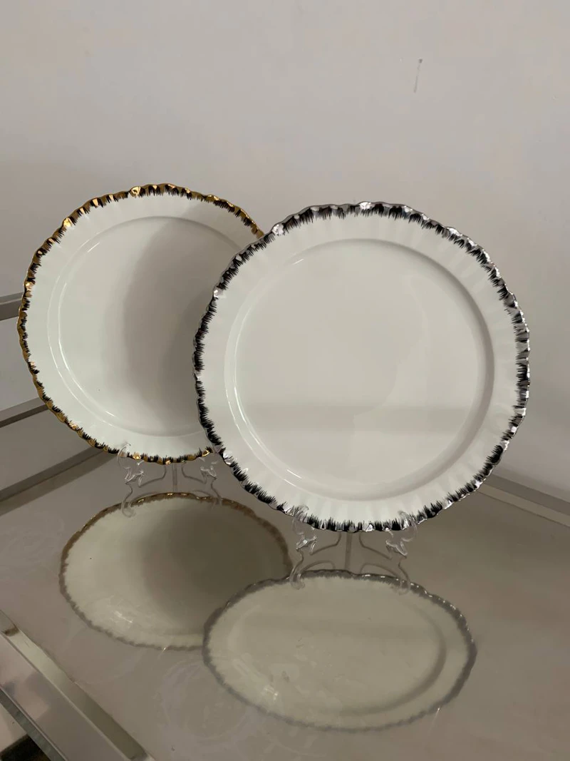 Сервировочная тарелка Подсолнух Серебро