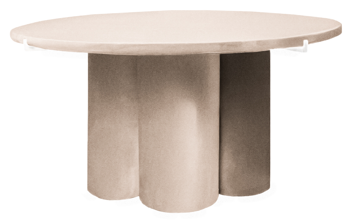 Журнальный столик Сквош кремовый бисквит, велюр