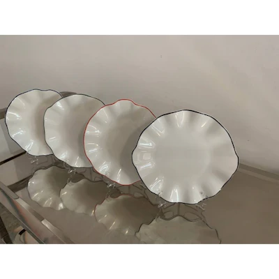 Порционная тарелка Лотос с красной каймой С - изображение 4