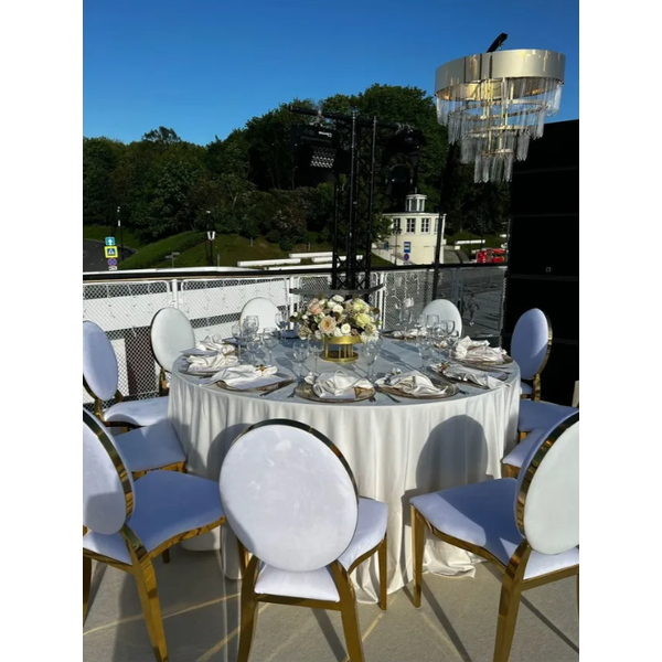 Скатерть велюр, круглая, молочная ХЛ - Фото 2