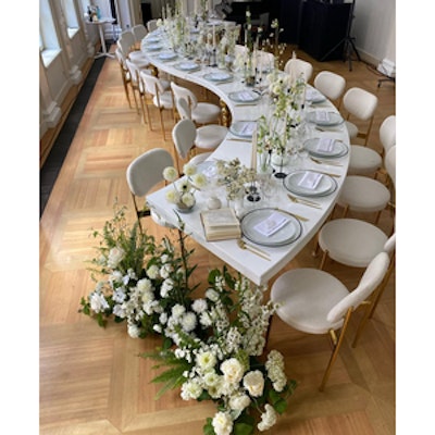 Стол-змейка-80, золотой, столешница белый МДФ, 1 модуль - изображение 8