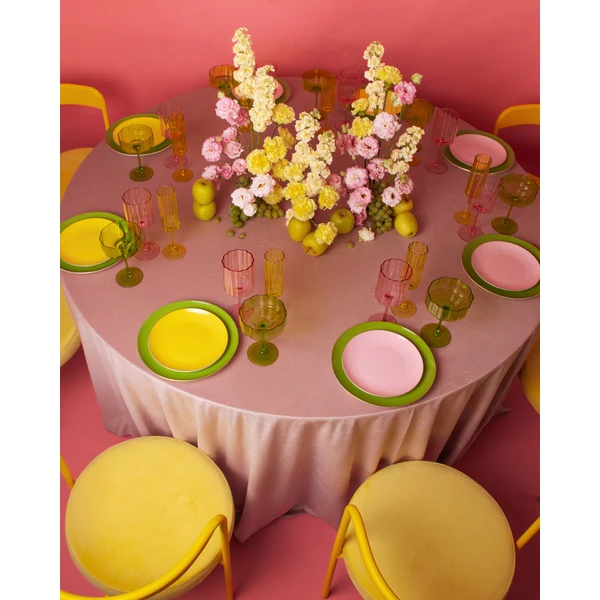 Скатерть велюр, круглая, светло-розовая - Фото 3