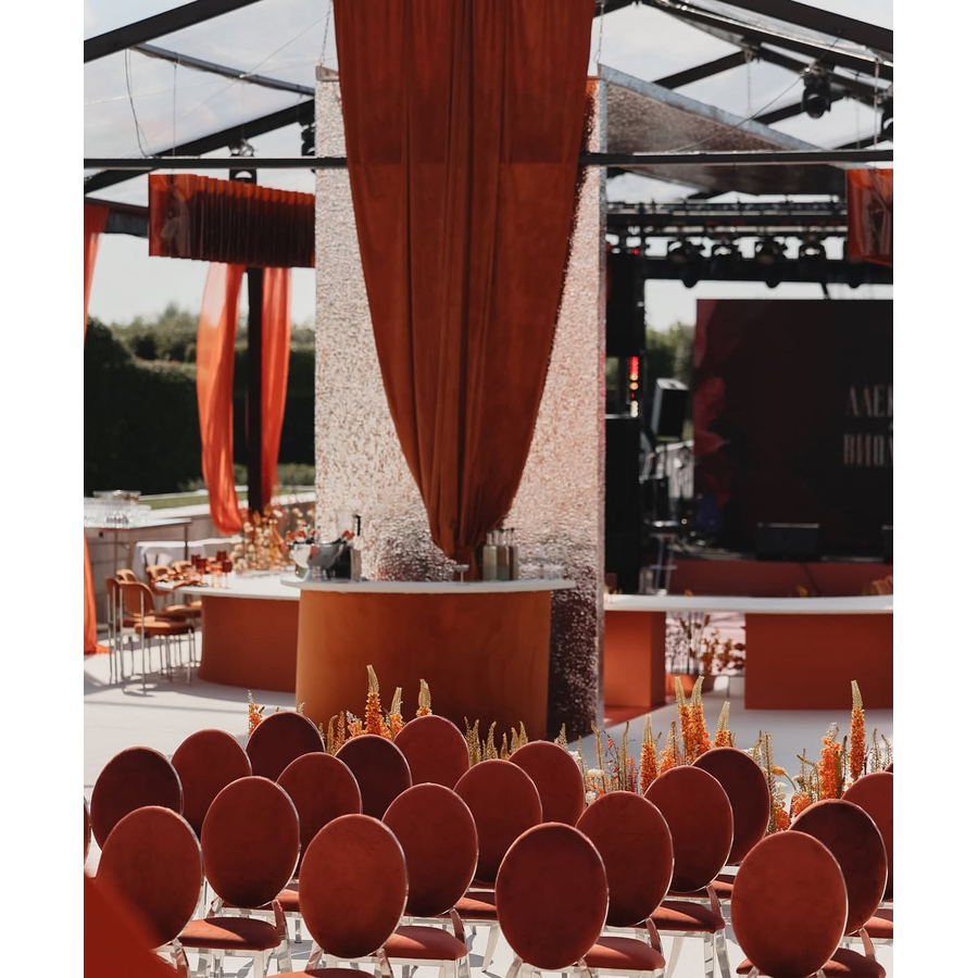 Стул Вашингтон Серебро, велюр терракотовый - Фото миниатюра 2