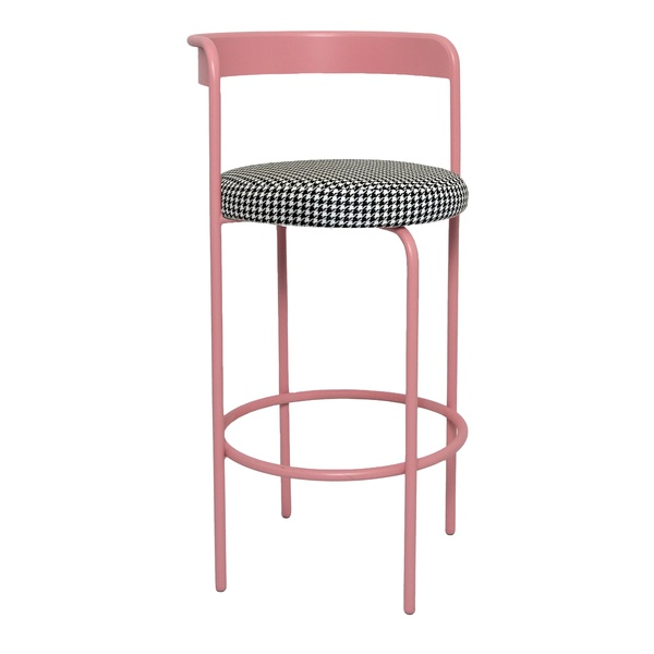 Стул барный Колори, Розовая помада + Гусиная лапка
