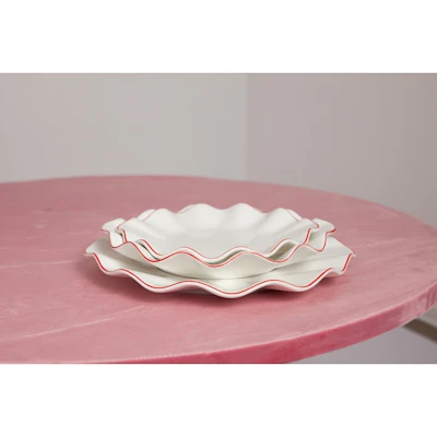 Порционная тарелка Лотос с красной каймой М - изображение 3