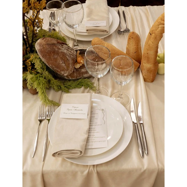 Скатерть велюр, прямоугольная, кремовый бисквит ХЛ - Фото 6