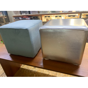 Пуф квадратный Точка, велюр, Скай - Фото 4