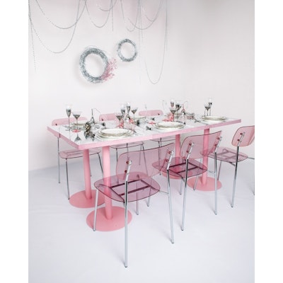 Стол коктейльный Твист Прямоугольный М, Розовая помада + Куколка (телескопические ноги) - изображение 4