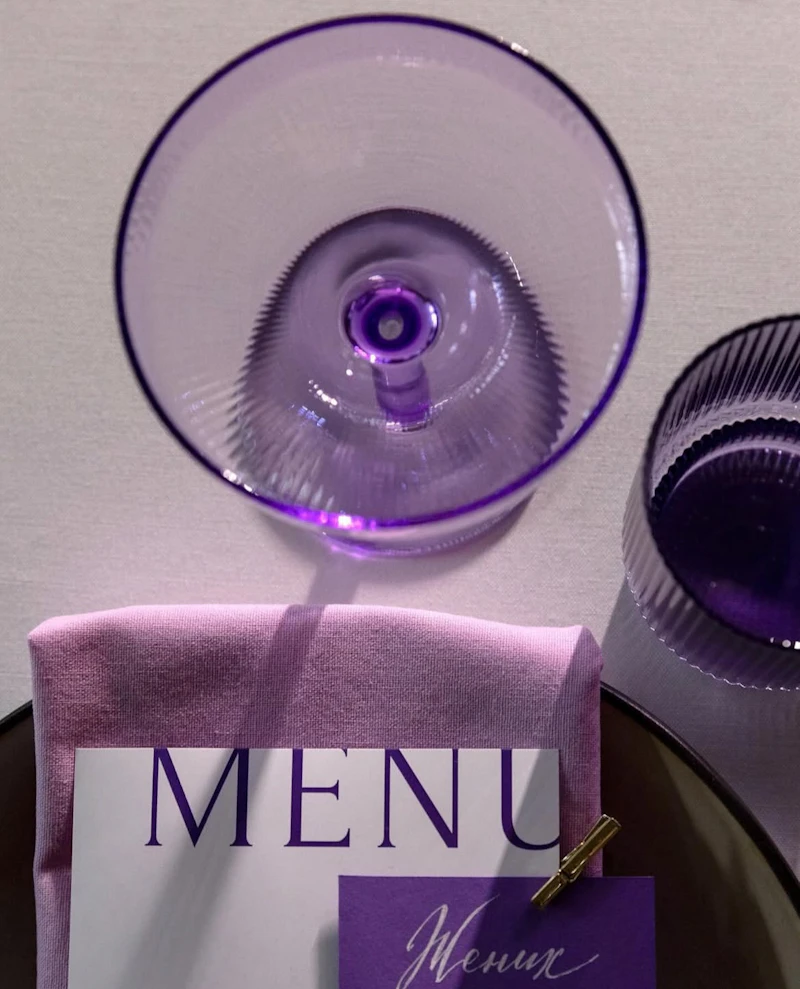 Салфетка из смесового льна, Глициния китайская