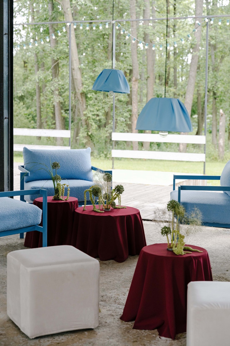 Кресло Хагги, Черничный йогурт + Голубой Тедди