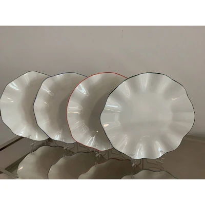 Сервировочная тарелка Лотос с красной каймой - изображение 4