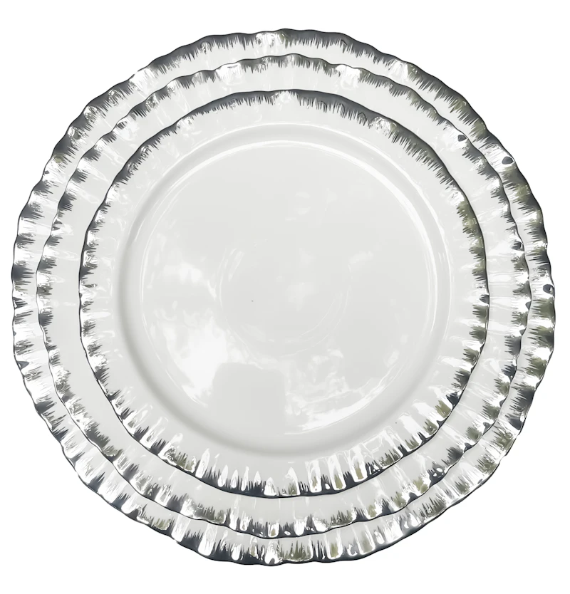 Сервировочная тарелка Подсолнух Серебро