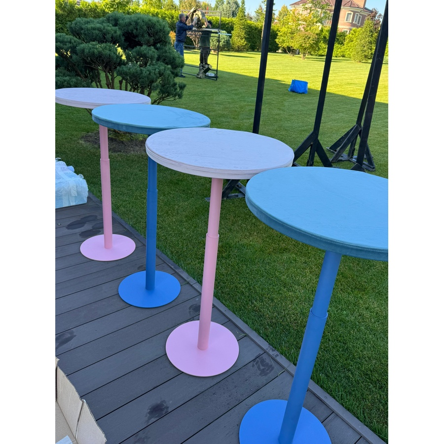Стол коктейльный Твист Круглый, Розовая помада + светло-розовый - Фото миниатюра 4