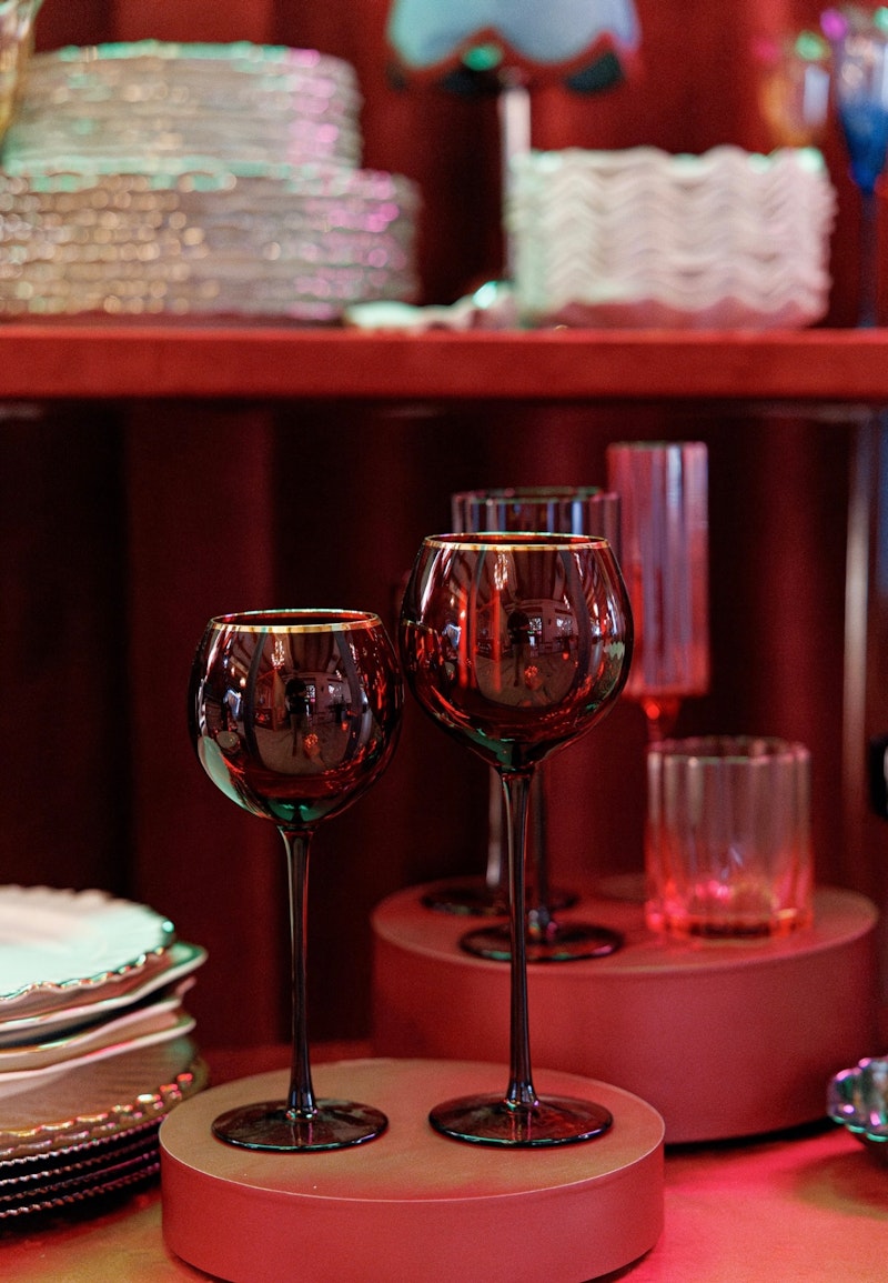 Бокал Сирен С рубиновый с золотой каймой