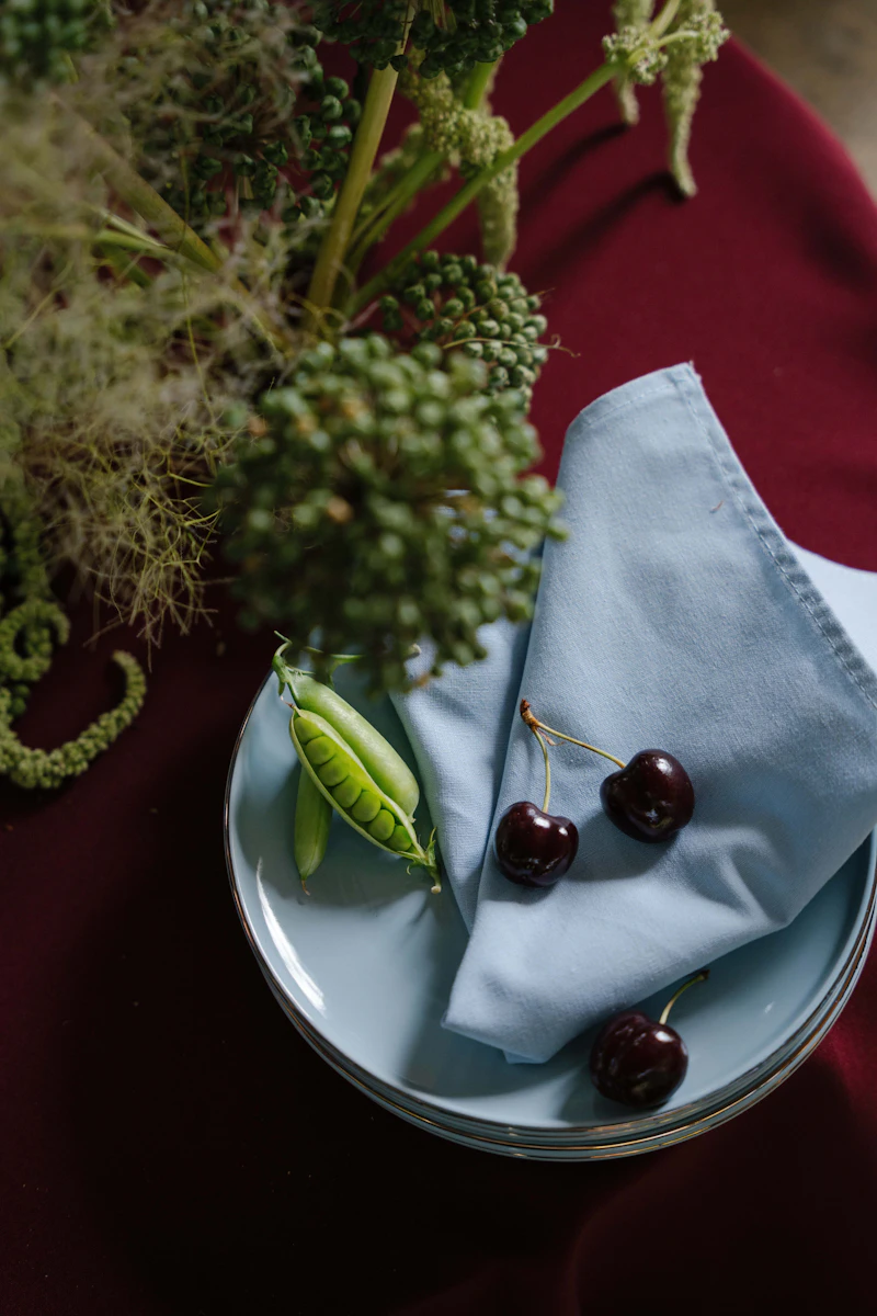 Салфетка из смесового льна, Немного злопамятная незабудка