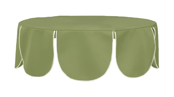 Шапочка "Да, капитан!" на коктейльный стол Твист Круглый, матча + белая строчка, велюр, 60см - Фото миниатюра 1