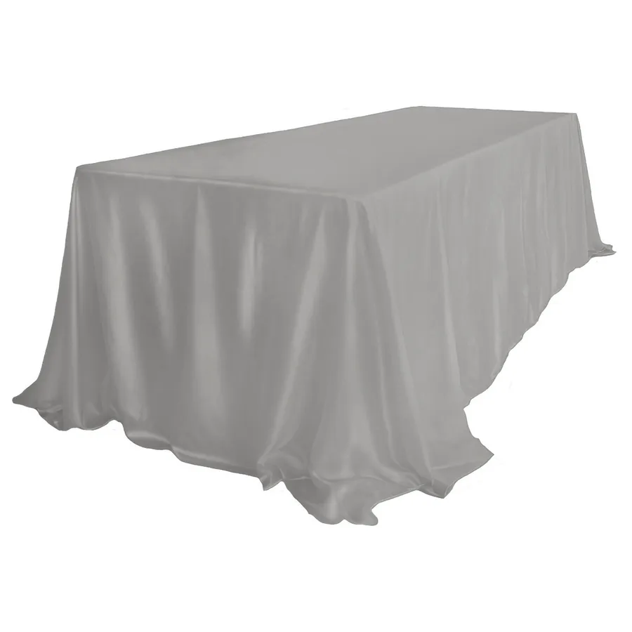 Скатерть велюр, прямоугольная, светло-серая ХЛ - Фото миниатюра 1