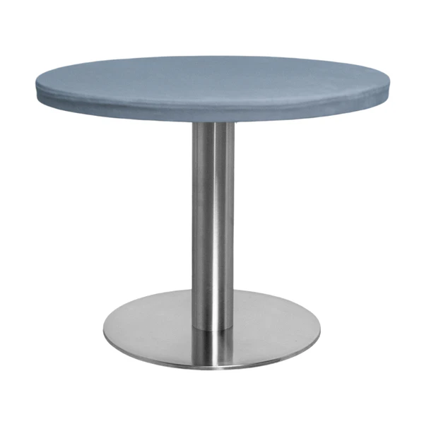 Стол Твист Круглый 43см, Серебро + Серо-голубой