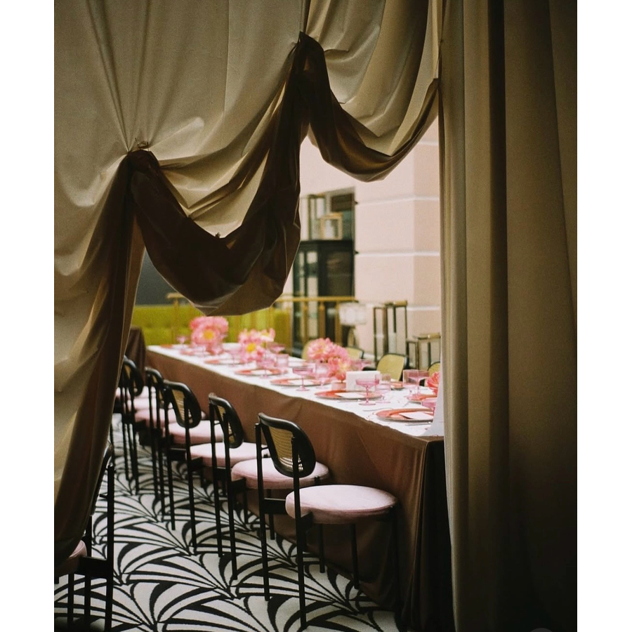 Стул Модерн Черный, Ротанг в черной раме + Розовая помада - Фото миниатюра 5