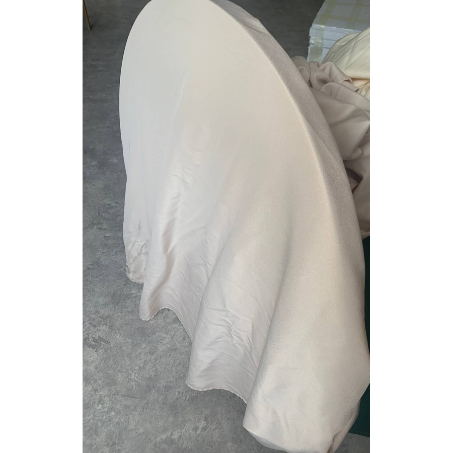 Скатерть велюр, круглая, молочная ХЛ - Фото миниатюра 3