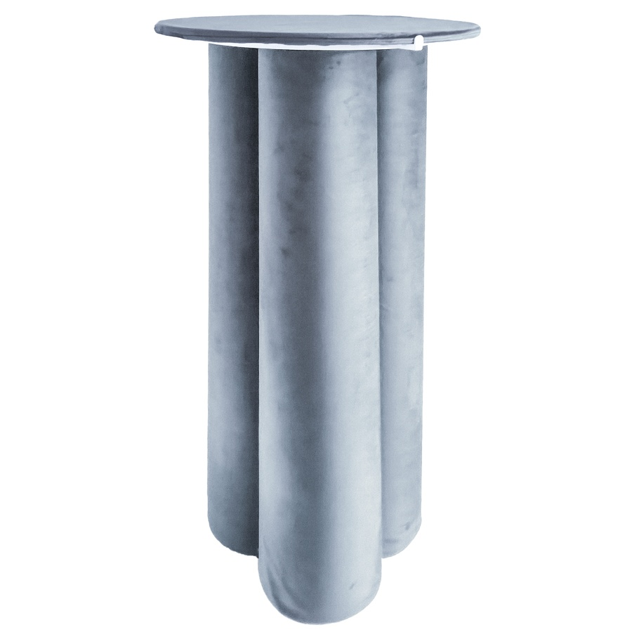 Коктейльный стол Сквош серо-голубой велюр - Фото миниатюра 1