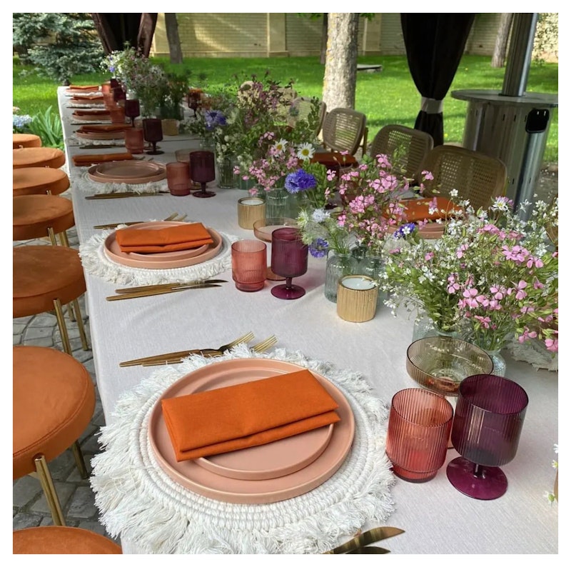 Сет тарелок Макраме Акцент Терракота С и М