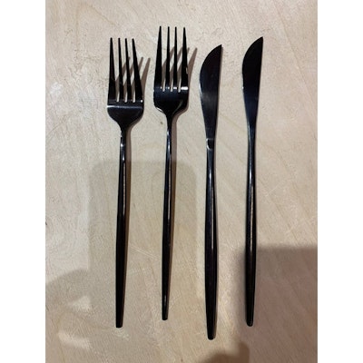 Столовые приборы Гоа, черные, сет из 4 предметов - изображение 5