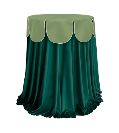 Комплект стол+скатерть+шапочка, "Да, капитан!' Тавола, матча + изумрудная скатерть, велюр