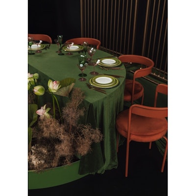 Скатерть велюр, круглая, матча - изображение 2