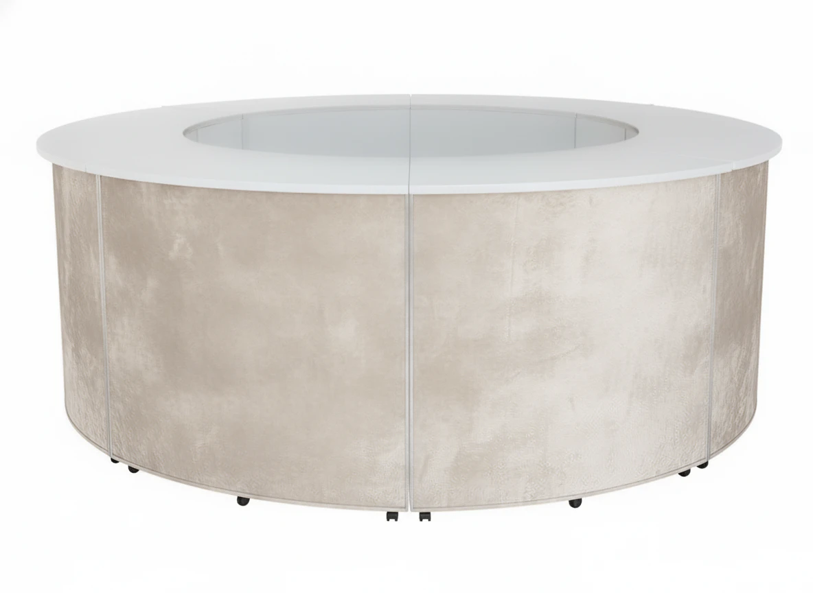 Бар Мульти, модуль-круг, велюровый чехол, кремовый бисквит