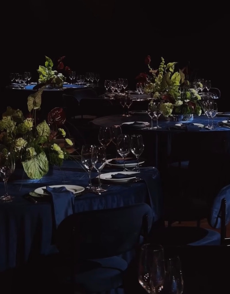 Скатерть велюр, круглая, сапфир