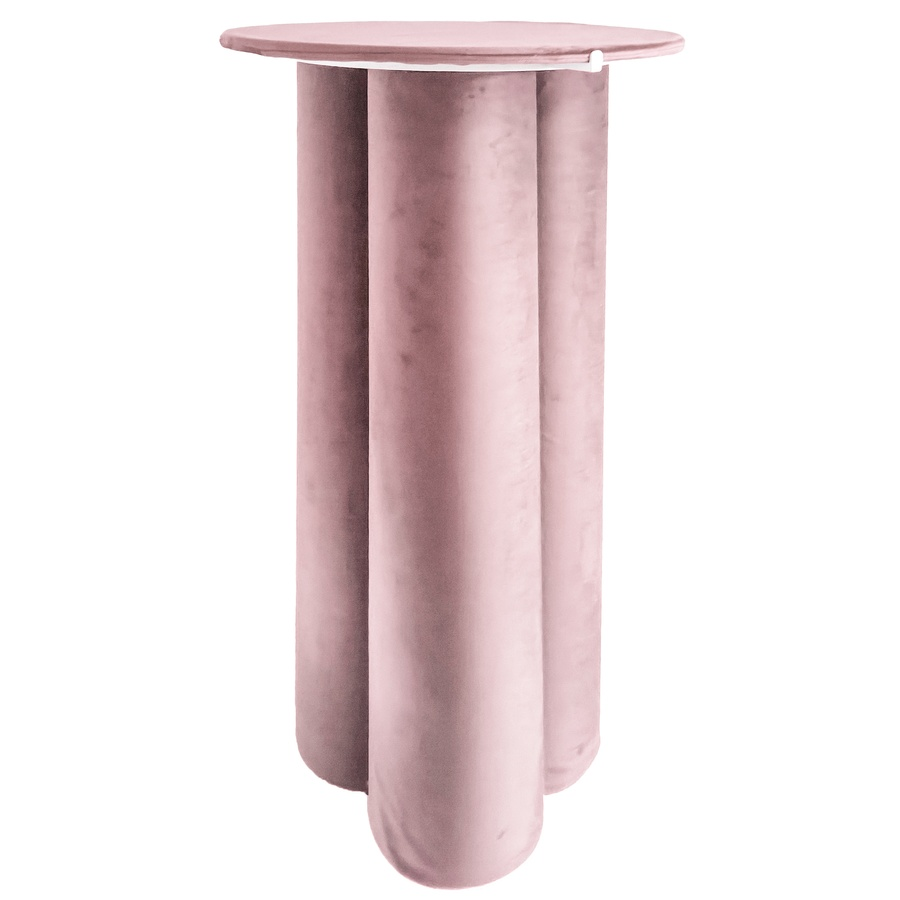 Коктейльный стол Сквош светло-розовый велюр - Фото миниатюра 1