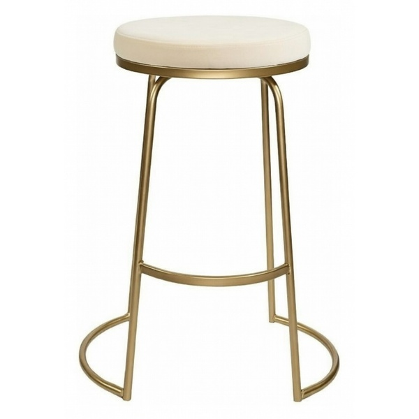 Стул барный Модерн Сэддл Кремовый бисквит (любой оттенок каркаса)