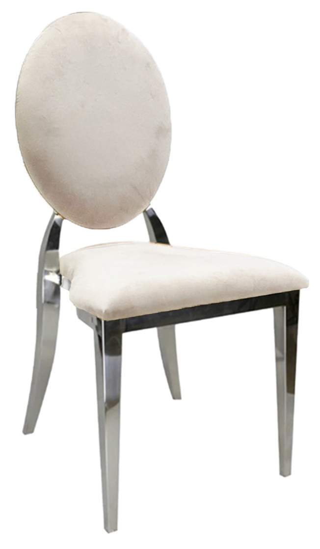 Стул Вашингтон Серебро, велюр молочный