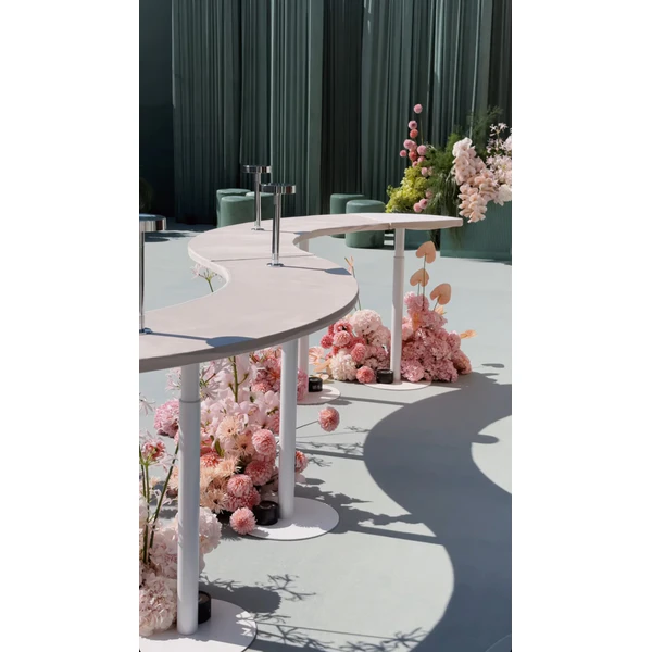 Стол коктейльный Твист Змейка С, Рафаэлло + Кремовый бисквит (телескопические ноги) - Фото 5