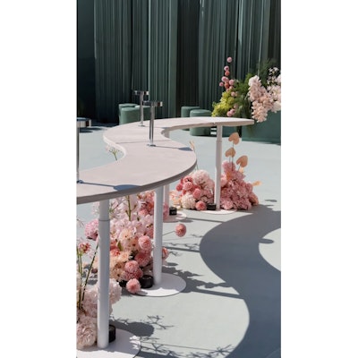 Стол коктейльный Твист Змейка С, Рафаэлло + Кремовый бисквит (телескопические ноги) - изображение 5