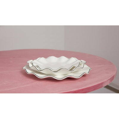 Сет порционных тарелок Лотос с черной каймой - изображение 2