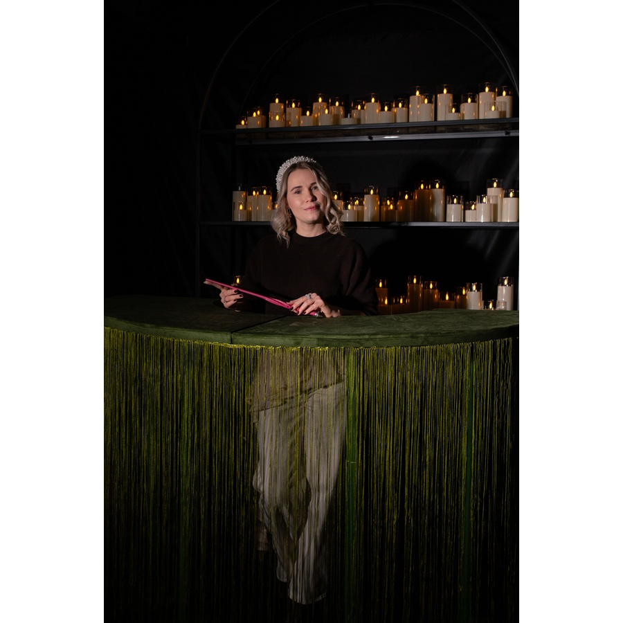 Стол коктейльный Твист Змейка С, Фисташковое пралине + матча (телескопические ноги) - Фото миниатюра 7