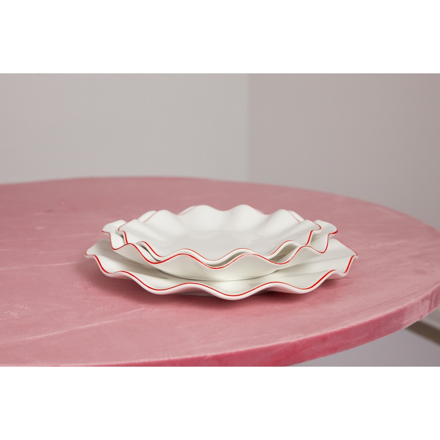 Порционная тарелка Лотос с красной каймой С - Фото миниатюра 3